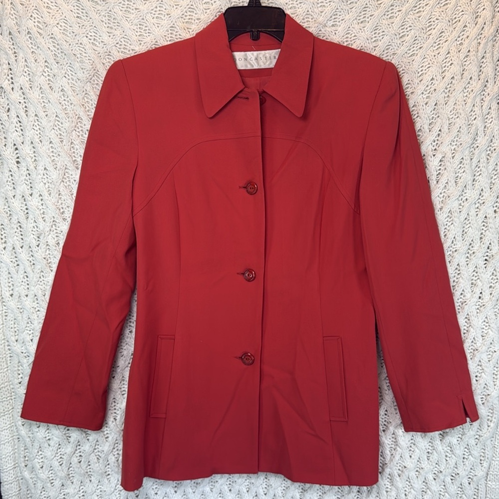 Womens Size 8 Orange Blazer 100% Wool Doncaster‎ Zanzibar Collection NWT